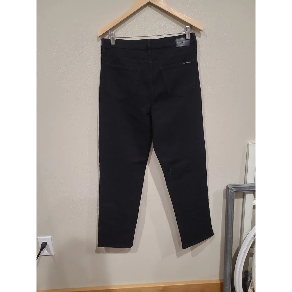 Calvin Klein Women SZ 10 Straight leg Black Jean Stretch classic 5 pocket casual